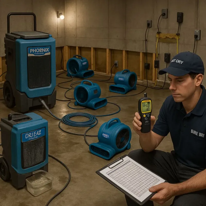 Structural Drying and Dehumidification process in Hallandale Beach, FL